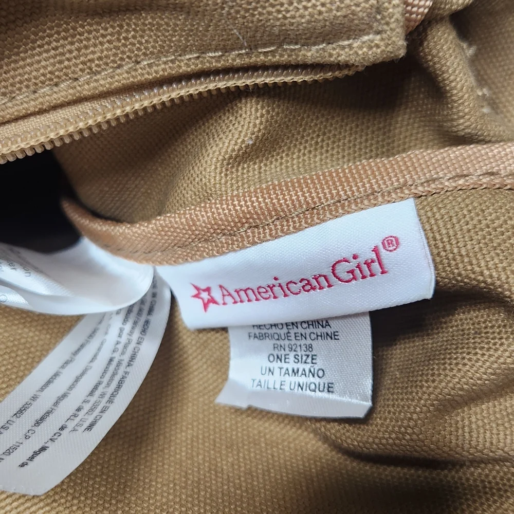 American Girl Lea Clark Embroidered Canvas Messenger Bag Brown